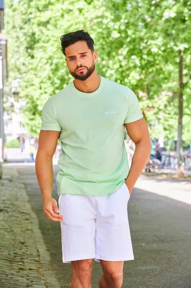 Men Short Basique Molletonn Noir White Brentiny Paris Shorts