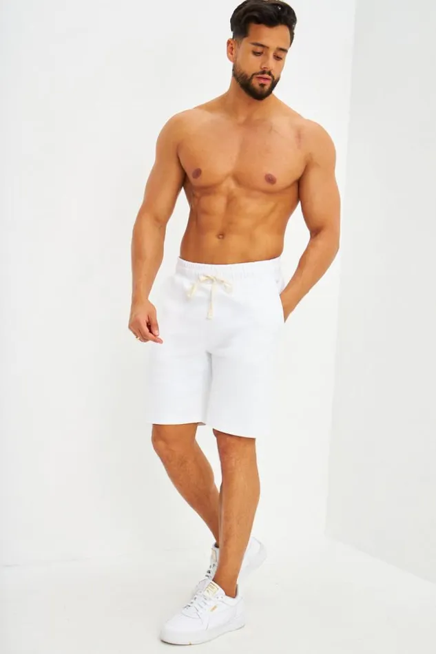Men Short Basique Molletonn Noir White Brentiny Paris Shorts