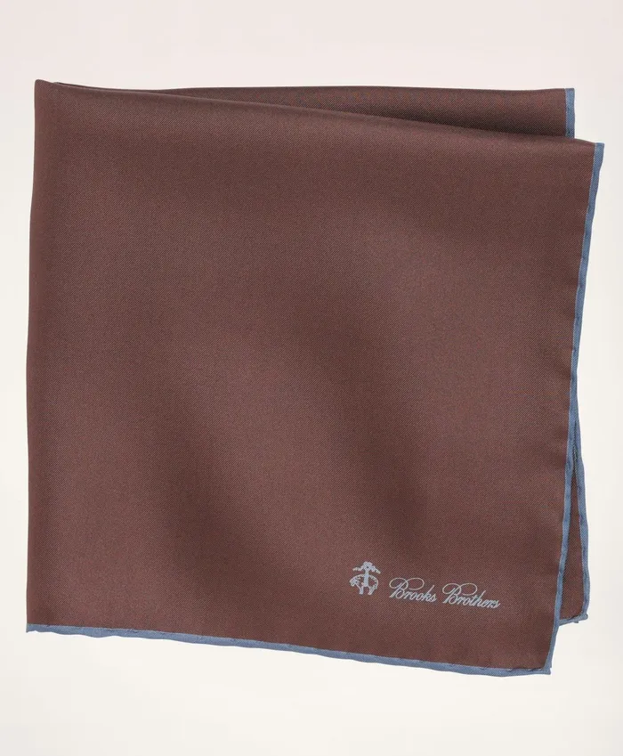 Men Silk Pocket Square Brown Brooks Brothers Ties and Pocket Squares