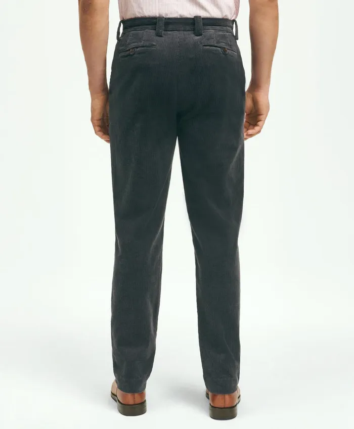 Men Slim Fit Cotton WideWale Corduroy Pants Charcoal Brooks Brothers Chinos and Casual Pants