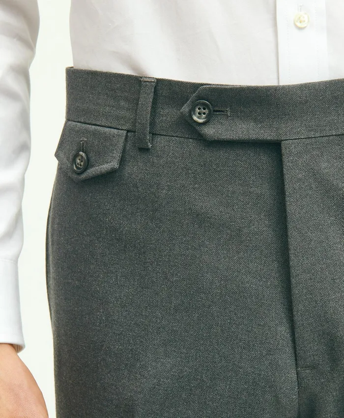 Men Slim Fit Wool Hopsack Trousers Grey Brooks Brothers Dress Pants