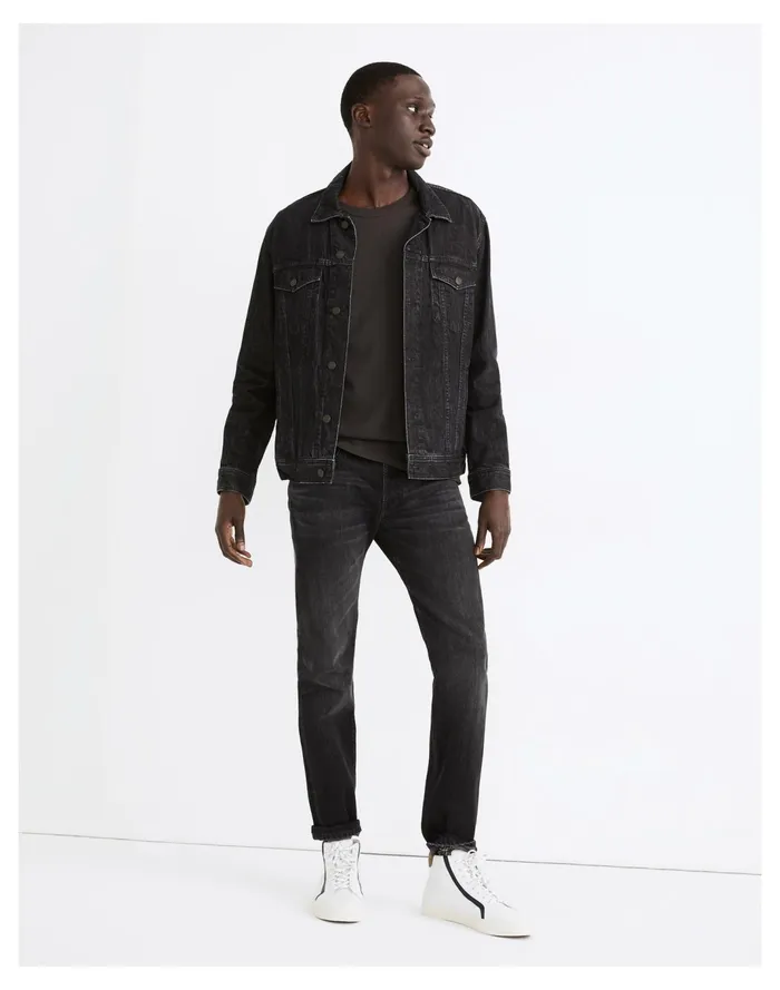 Men Slim Jeans In Washed Black Washed Black Madewell Jeans