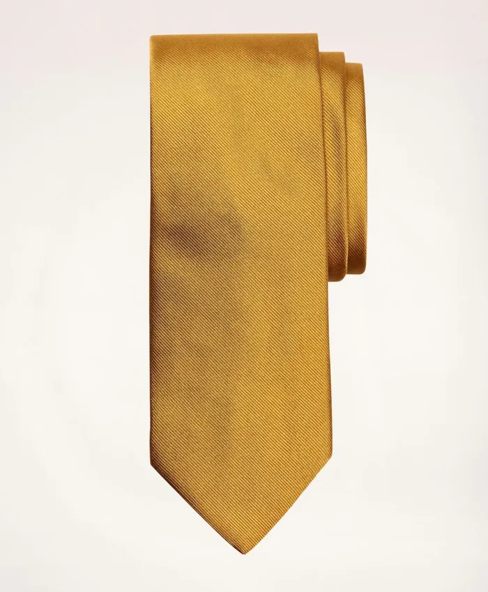 Men Solid Rep Tie Gold Brooks Brothers Ties and Pocket Squares