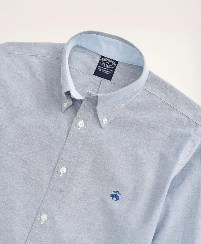 Men Stretch Big and Tall Sport Shirt NonIron Oxford Sodalite Brooks Brothers Sport Shirts
