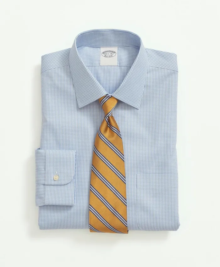 Men Stretch Supima Cotton NonIron Pinpoint Oxford Ainsley Collar Gingham Dress Shirt Light Blue Brooks Brothers Dress Shirts Men Stretch Supima Cotton NonIron Pinpoint Oxford Ainsley Collar Gingham Dress Shirt Light Blue Brooks Brothers Dress Shirts