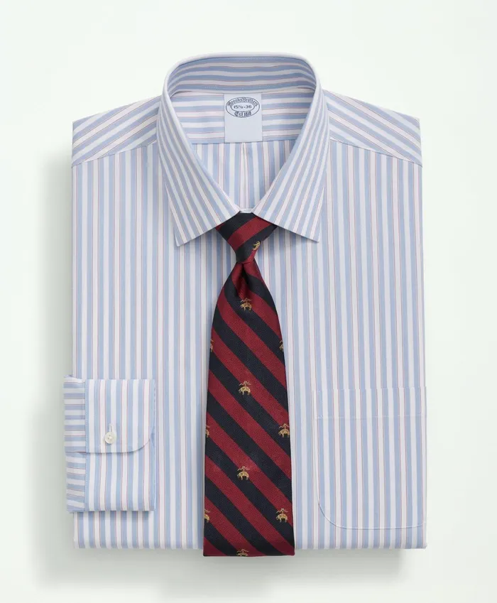 Men Stretch Supima Cotton NonIron Poplin Ainsley Collar Striped Dress Shirt Light Blue Brooks Brothers Dress Shirts Men Stretch Supima Cotton NonIron Poplin Ainsley Collar Striped Dress Shirt Light Blue Brooks Brothers Dress Shirts