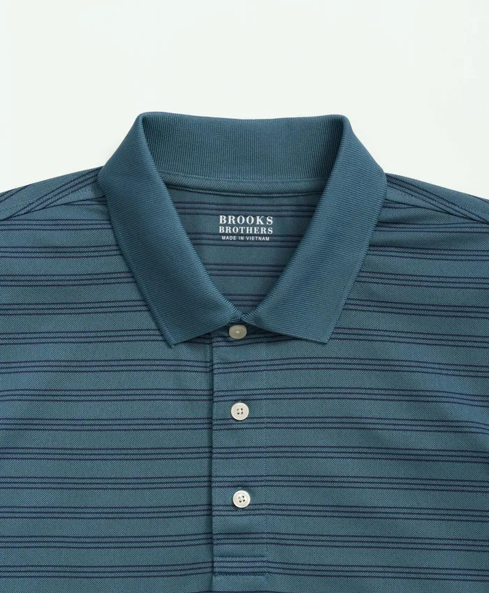 Men Striped Golf Polo Greennavy Brooks Brothers Polo and Rugby Shirts