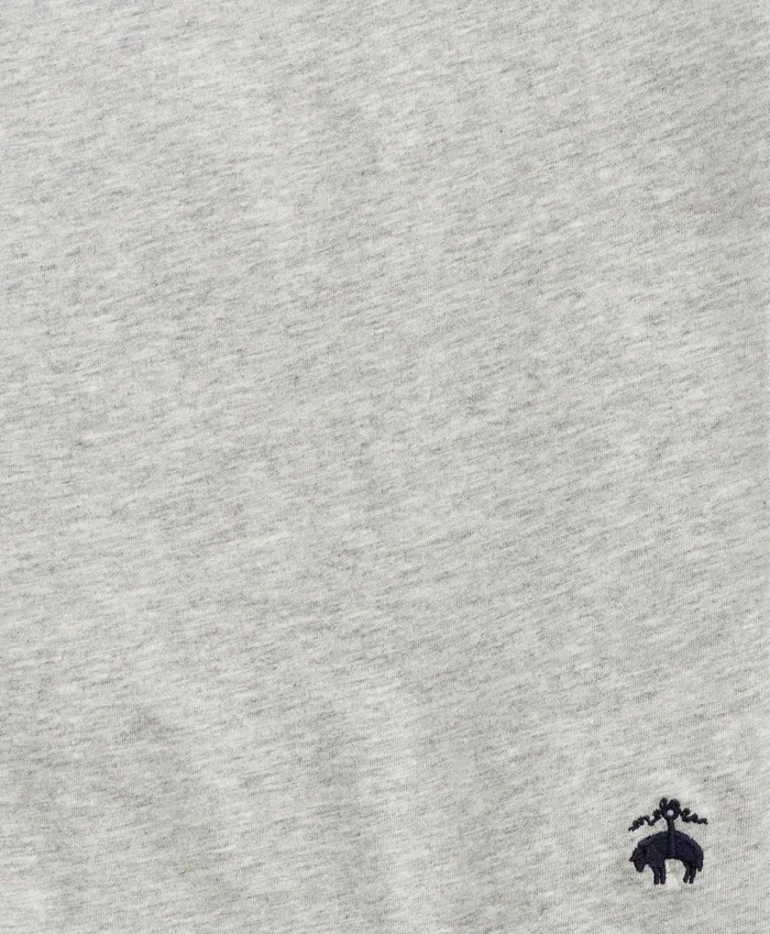 Men Supima Cotton LongSleeve Logo TShirt Grey Heather Brooks Brothers TShirts and Sweats