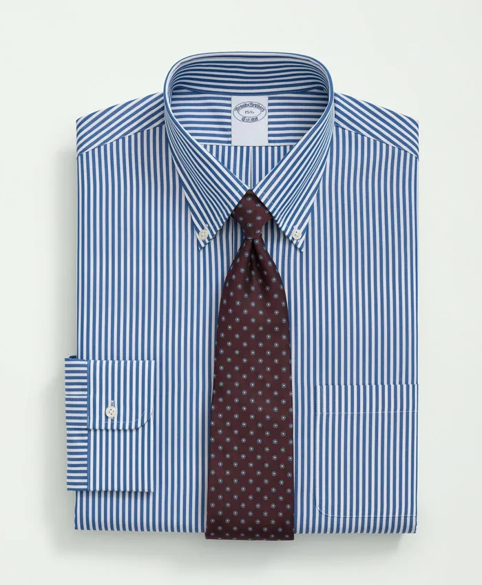 Men Supima Cotton Poplin Polo ButtonDown Collar Striped Dress Shirt Bright Blue Brooks Brothers Dress Shirts Men Supima Cotton Poplin Polo ButtonDown Collar Striped Dress Shirt Bright Blue Brooks Brothers Dress Shirts