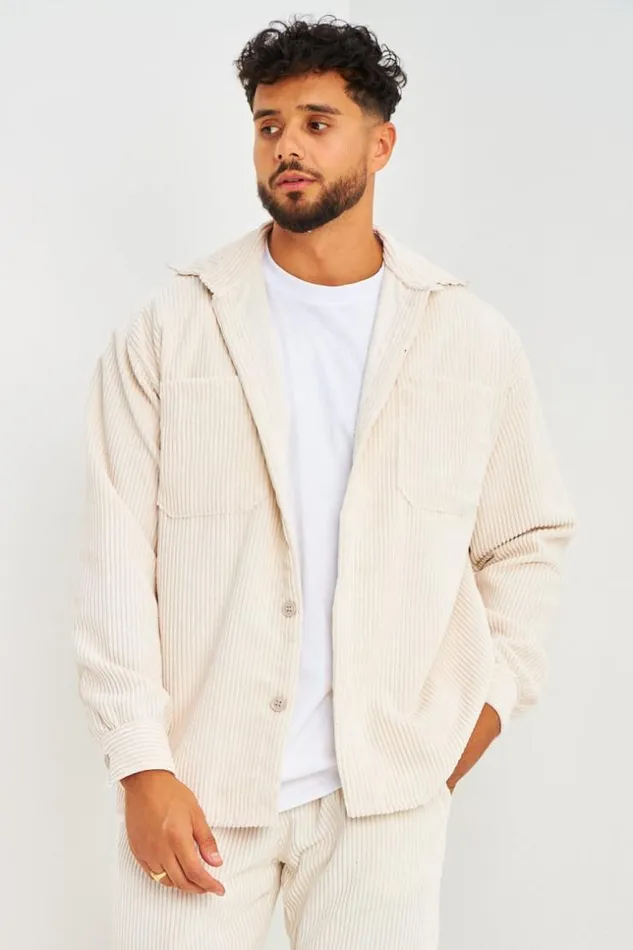 Men Surchemise En Velours Ctel Beige Poches Poitrine Beige Brentiny Paris Shirts Men Surchemise En Velours Ctel Beige Poches Poitrine Beige Brentiny Paris Shirts
