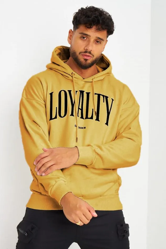 Men Sweat Capuche Camel 034Loyalty034 Camel Brentiny Paris Sweatshirts and Pullovers