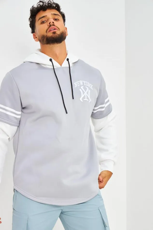 Men Sweat Capuche Gris Et Blanc New York Grey Brentiny Paris Sweatshirts and Pullovers Men Sweat Capuche Gris Et Blanc New York Grey Brentiny Paris Sweatshirts and Pullovers