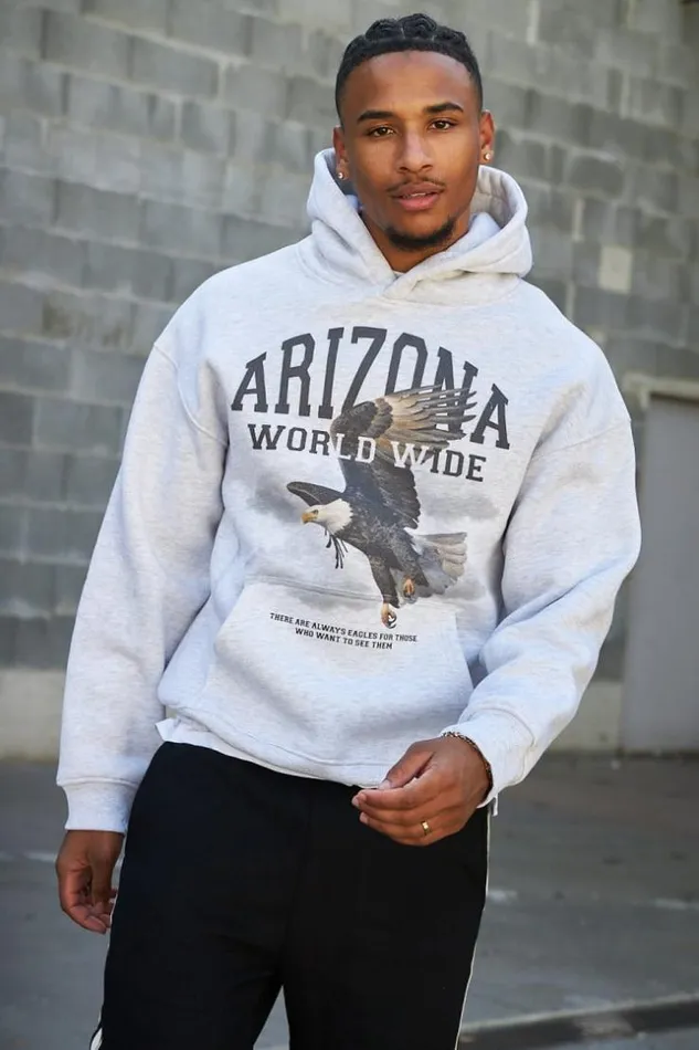 Men Sweat Gris Capuche 034Aigle034 Grey Brentiny Paris Sweatshirts and Pullovers