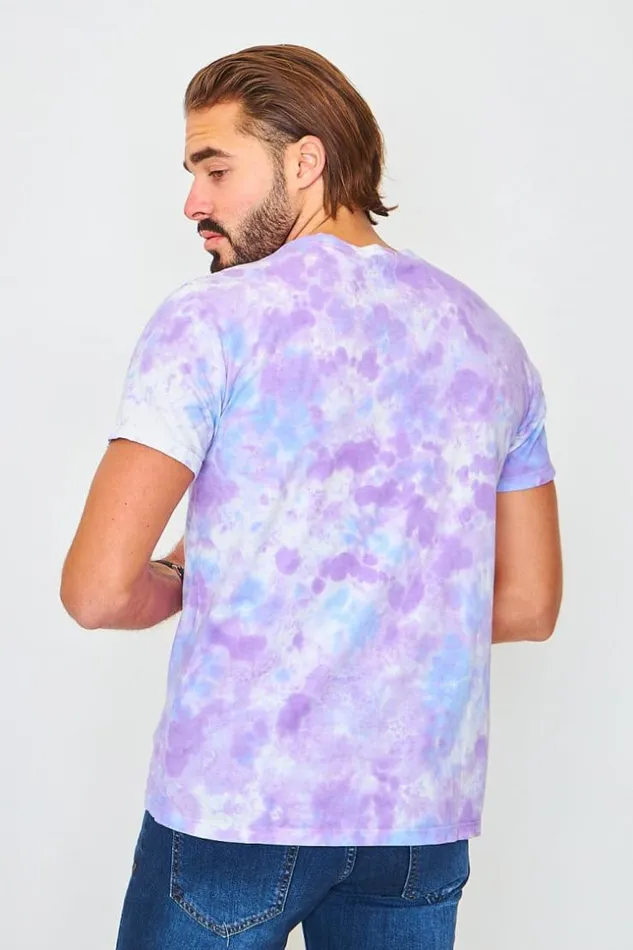 Men TShirt In Purple Tie And Dye Purple Brentiny Paris TShirts