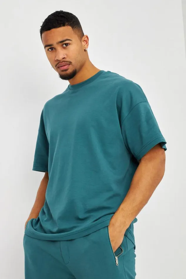 Men TShirt Oversize Bleu Vert Blue Brentiny Paris TShirts