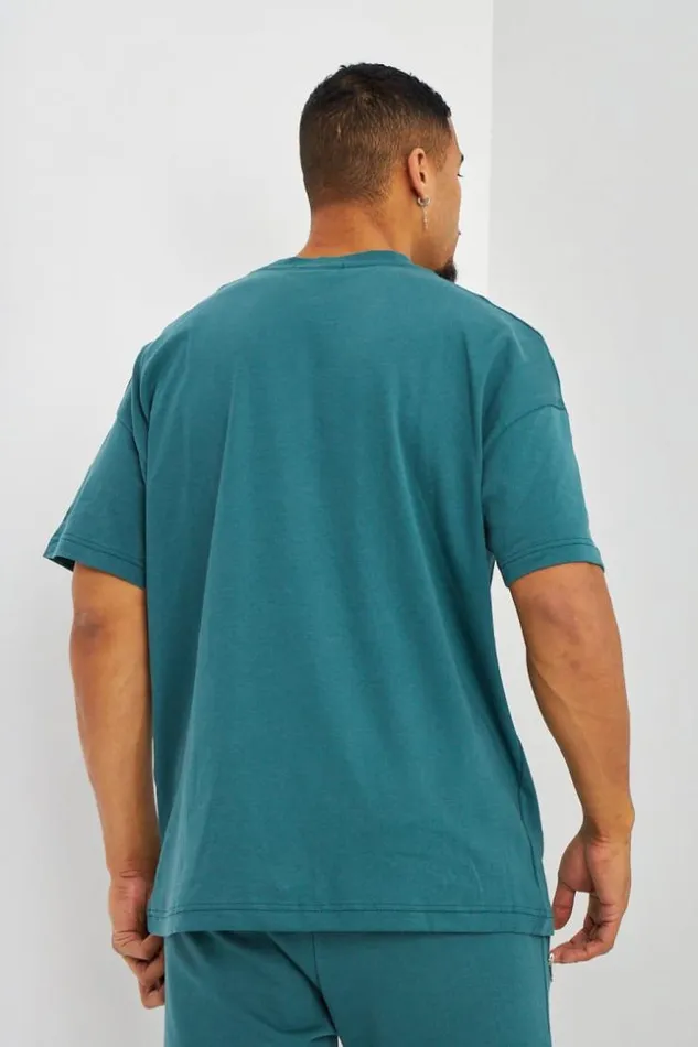 Men TShirt Oversize Bleu Vert Blue Brentiny Paris TShirts