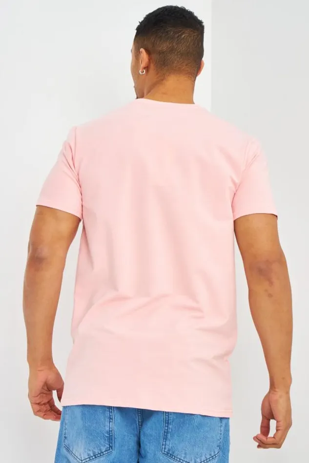Men TShirt Rose Logo Brentiny En Relief Lightpink Brentiny Paris TShirts