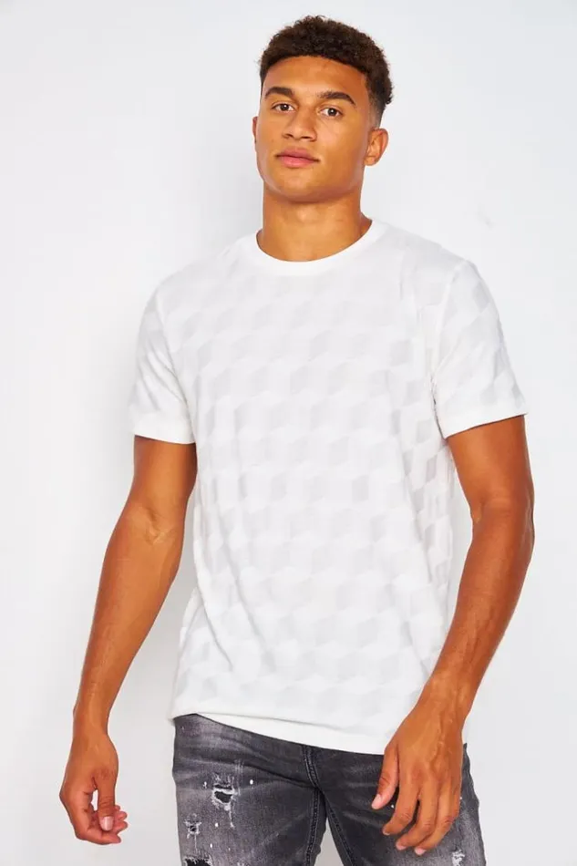 Men TShirt With Graphic Patterns In White White Brentiny Paris TShirts