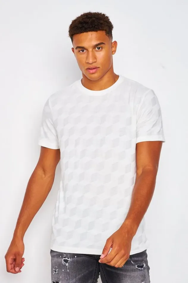 Men TShirt With Graphic Patterns In White White Brentiny Paris TShirts