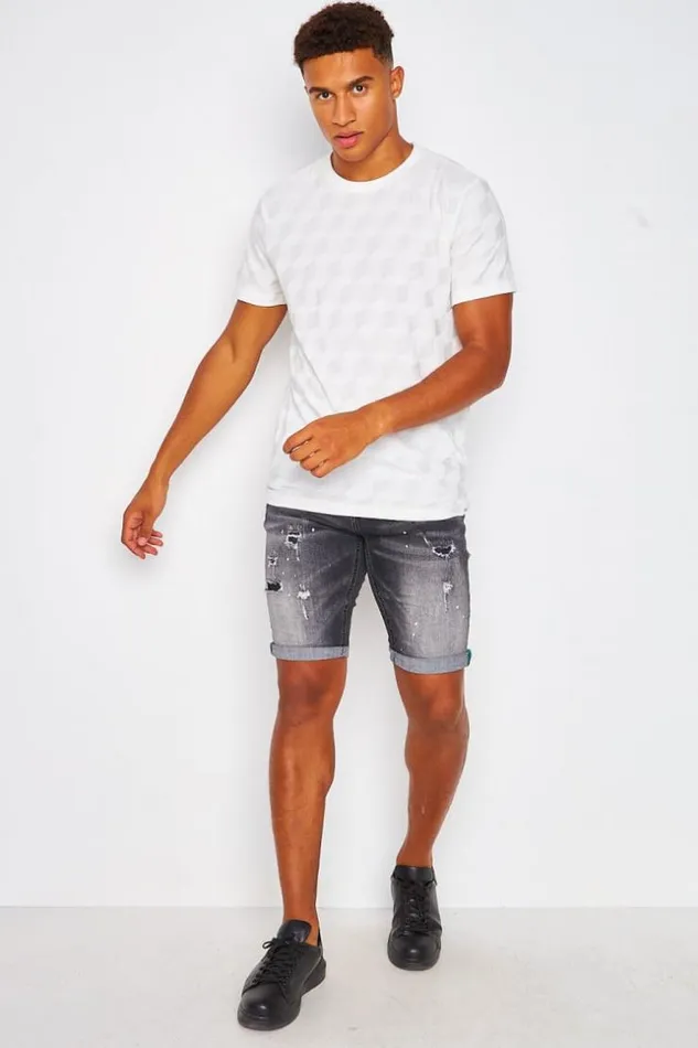 Men TShirt With Graphic Patterns In White White Brentiny Paris TShirts