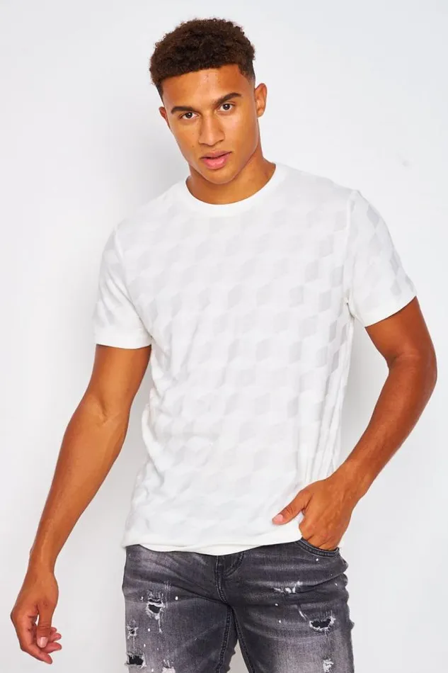 Men TShirt With Graphic Patterns In White White Brentiny Paris TShirts