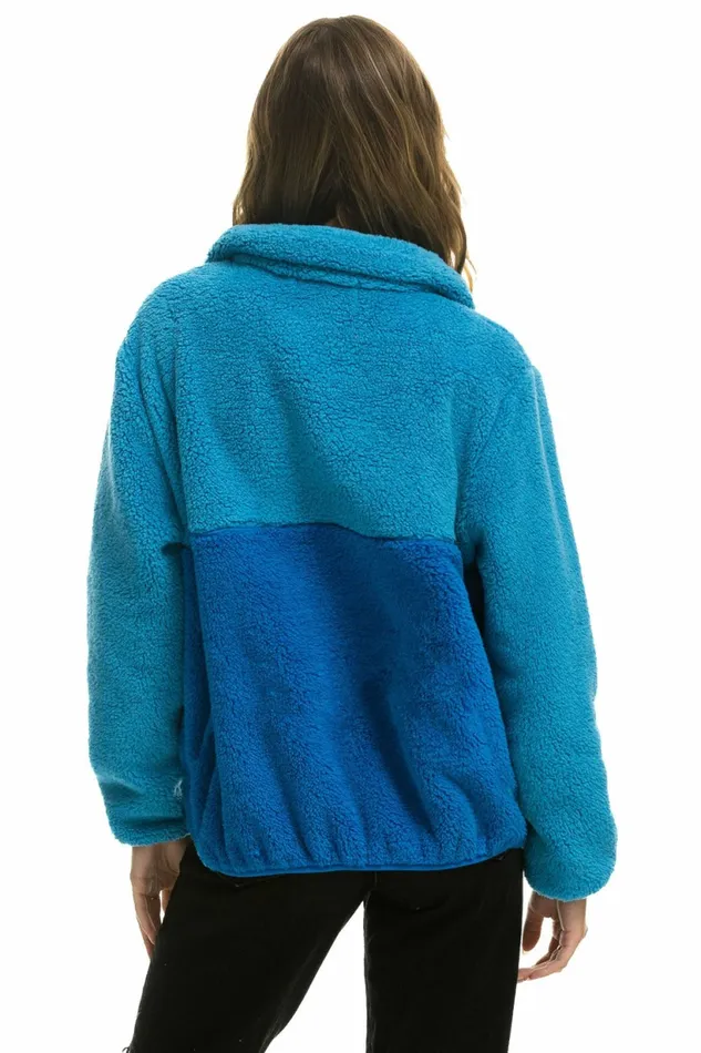 Men TEDDY UNISEX HALF ZIP COLOR BLOCK JACKET 8211 OCEAN Aviator Nation Outerwear Men TEDDY UNISEX HALF ZIP COLOR BLOCK JACKET 8211 OCEAN Aviator Nation Outerwear