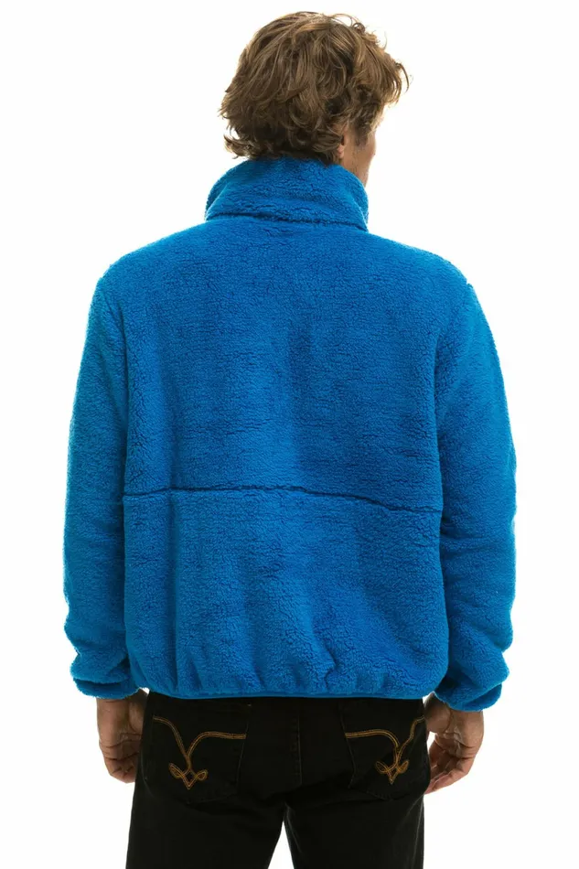 Men TEDDY UNISEX HALF ZIP JACKET 8211 BLUE CINA Aviator Nation Outerwear Men TEDDY UNISEX HALF ZIP JACKET 8211 BLUE CINA Aviator Nation Outerwear