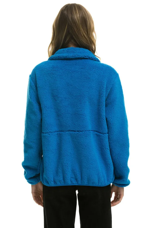 Men TEDDY UNISEX HALF ZIP JACKET 8211 BLUE CINA Aviator Nation Outerwear Men TEDDY UNISEX HALF ZIP JACKET 8211 BLUE CINA Aviator Nation Outerwear