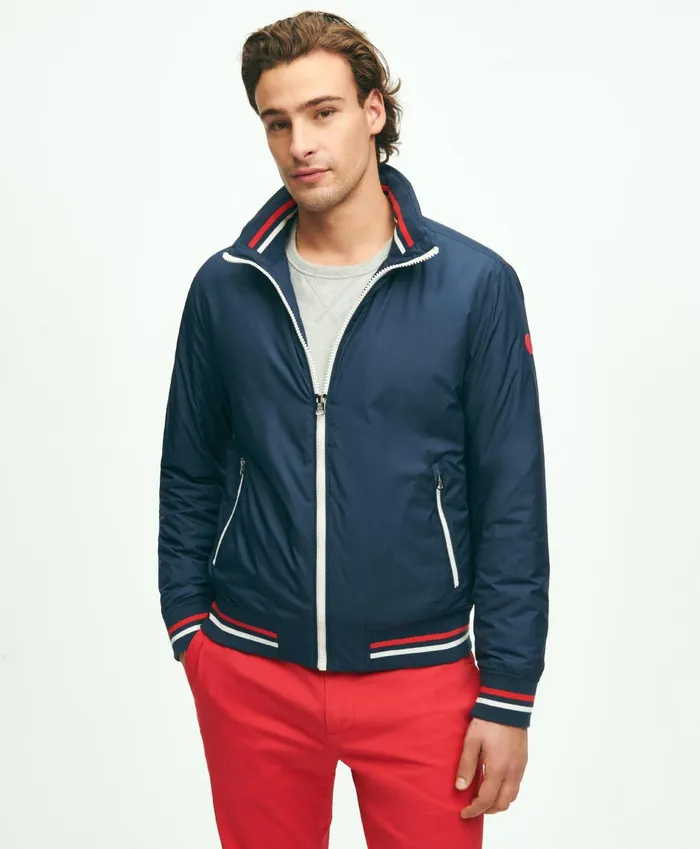 Men ThreeSeason Windbreaker Navy Brooks Brothers Coats and Jackets