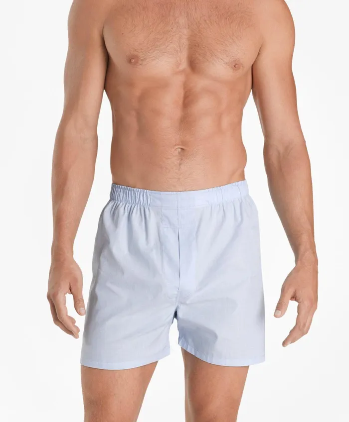 Men Traditional Fit EndOnEnd Boxers Light Blue Brooks Brothers Underwear