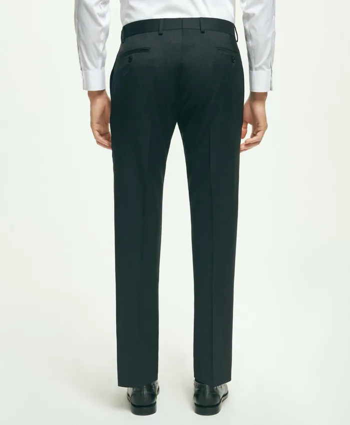 Men Traditional Fit Wool 1818 Dress Pants Charcoal Brooks Brothers Dress Pants