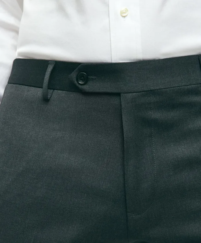 Men Traditional Fit Wool 1818 Dress Pants Charcoal Brooks Brothers Dress Pants