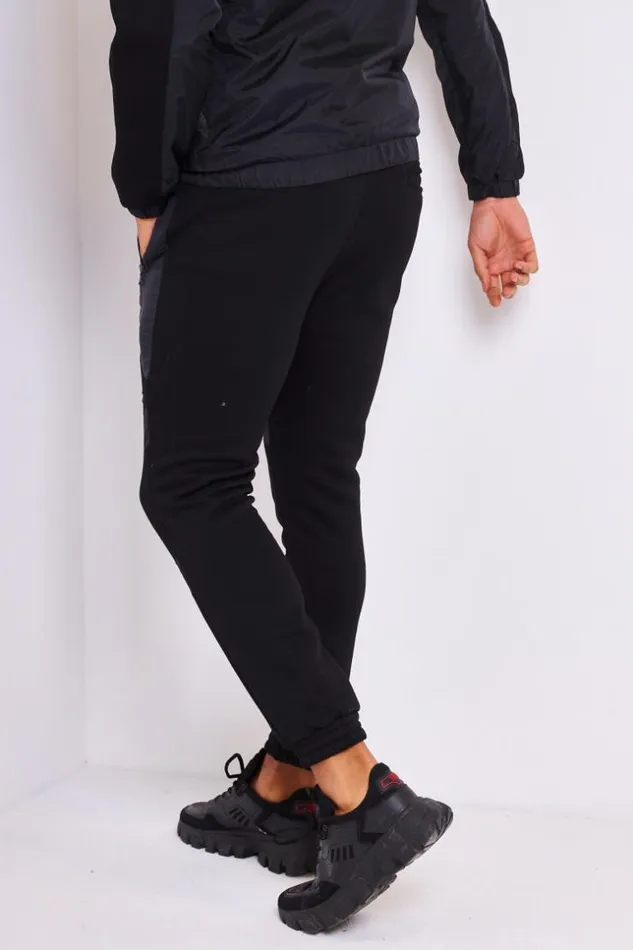 Men Two Material Joggers In Black Project X 8211 2140141 Black Brentiny Paris Jogging Bottoms