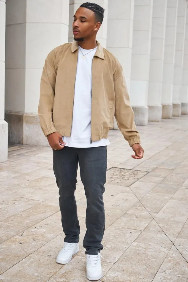 Men Veste En Velours Ctel Beige Fonc Darkbeige Brentiny Paris Jackets