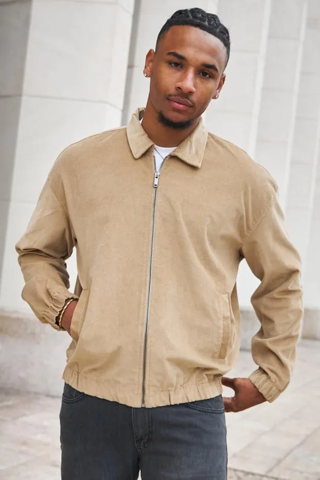 Men Veste En Velours Ctel Beige Fonc Darkbeige Brentiny Paris Jackets