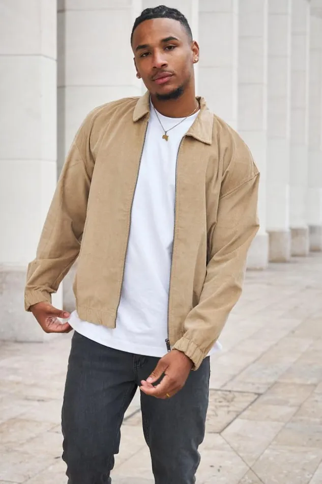 Men Veste En Velours Ctel Beige Fonc Darkbeige Brentiny Paris Jackets