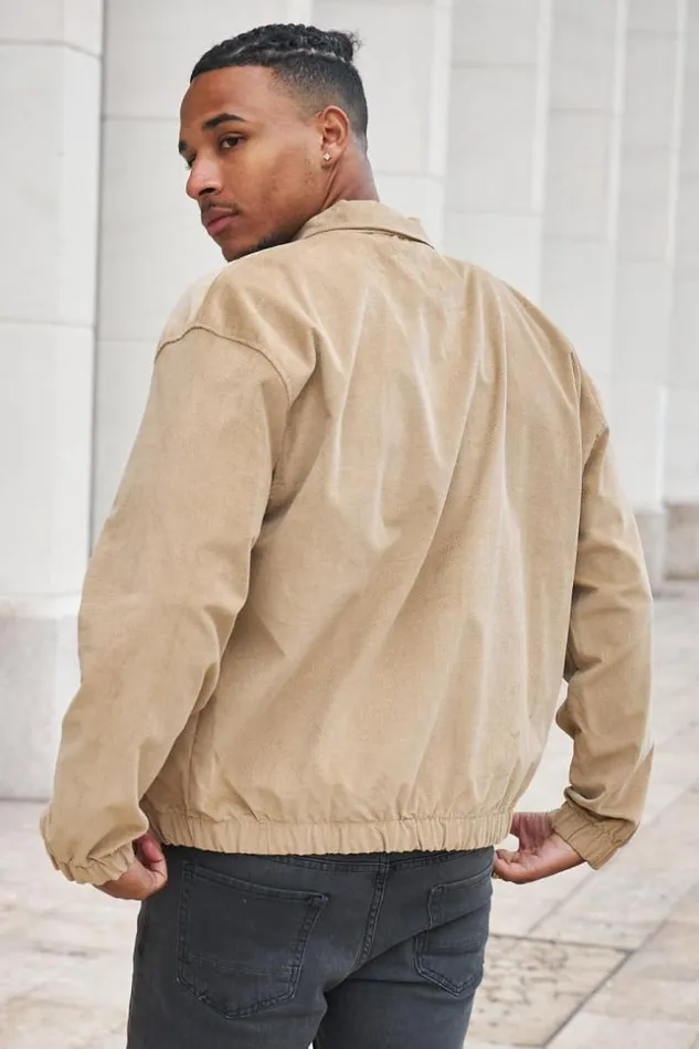 Men Veste En Velours Ctel Beige Fonc Darkbeige Brentiny Paris Jackets
