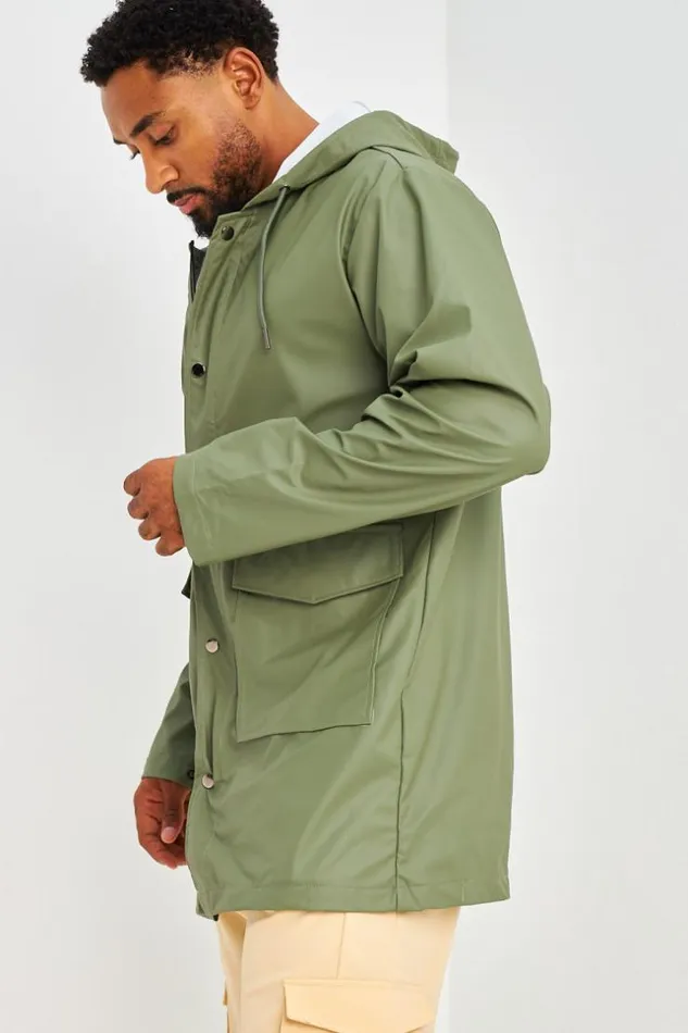 Men Veste MiLongue Kaki Capuche En Simili Cuir Mat Khaki Brentiny Paris Parkas And Down Jackets Men Veste MiLongue Kaki Capuche En Simili Cuir Mat Khaki Brentiny Paris Parkas And Down Jackets