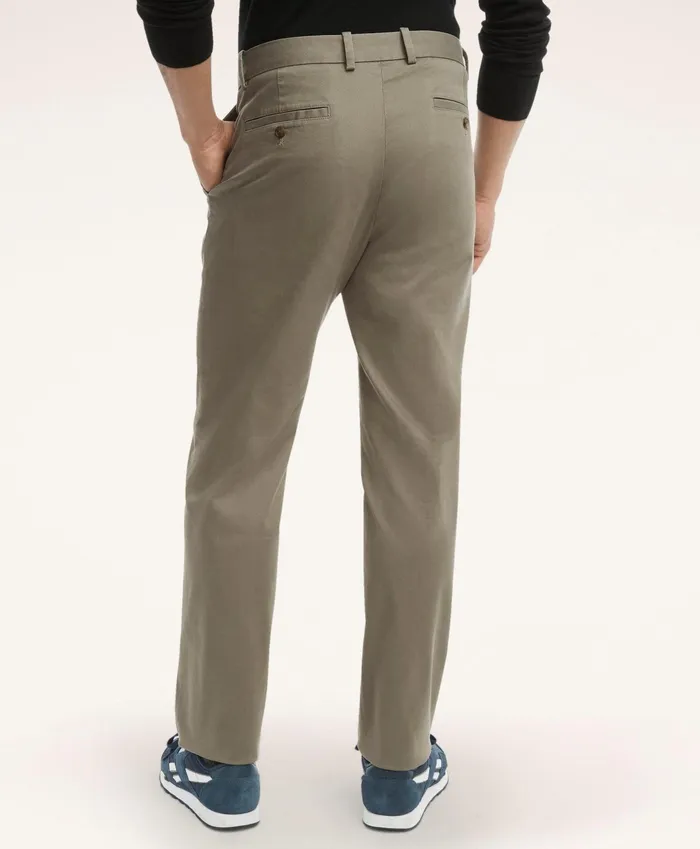 Men Washed Stretch Chino Pants Green Brooks Brothers Chinos and Casual Pants