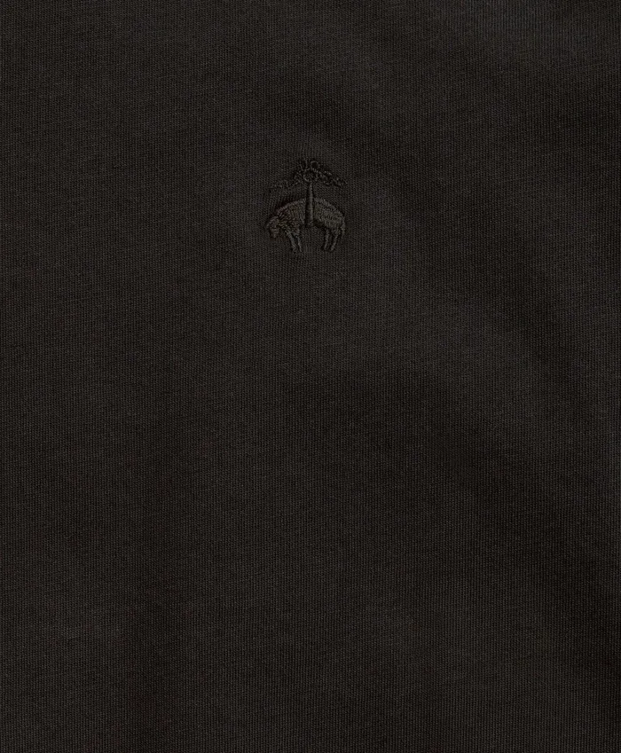 Men Washed Supima Cotton Logo Crewneck TShirt Black Brooks Brothers TShirts and Sweats