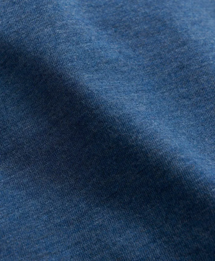 Men Washed Supima Cotton Logo Crewneck TShirt Dark Denim Heather Brooks Brothers TShirts and Sweats