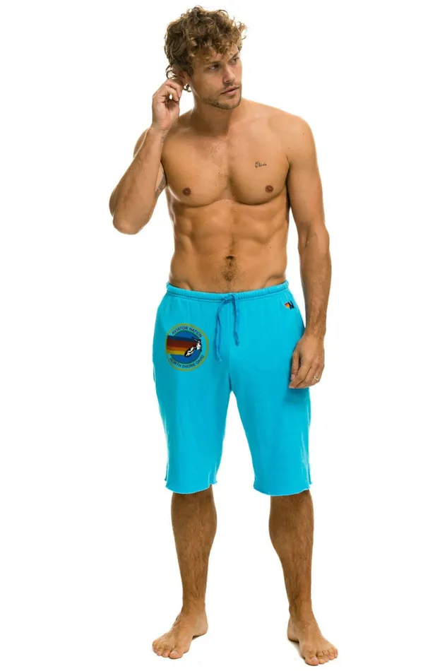 MenWomen AVIATOR NATION NORTH SHORE SWEAT SHORTS 8211 NEON BLUE Aviator Nation