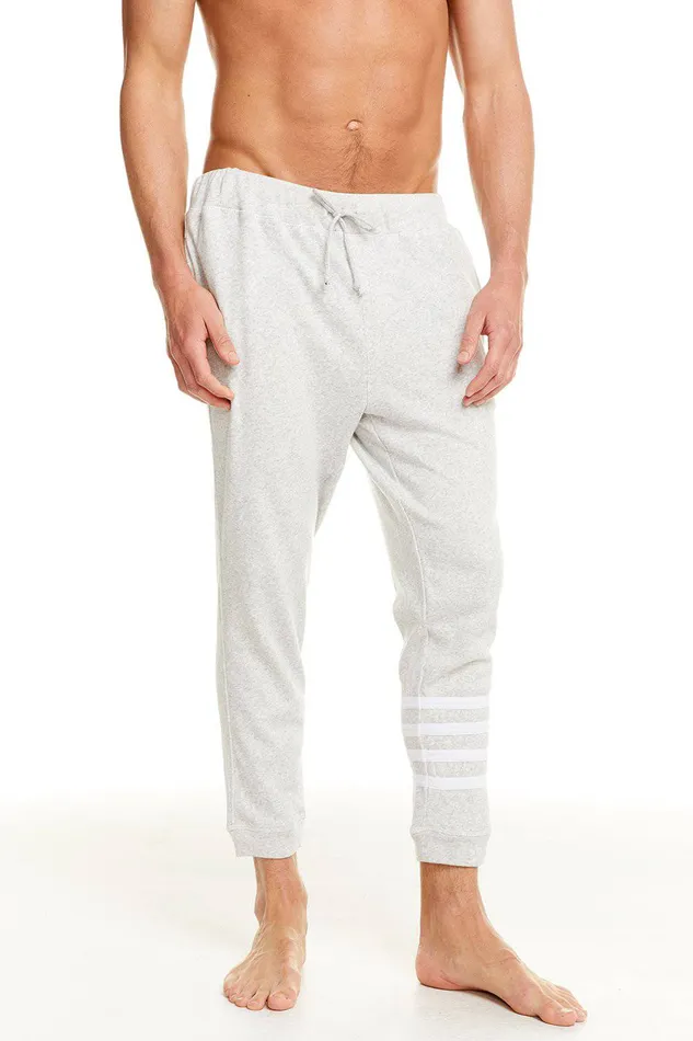 Mens Bottoms Chaser Brand COTTON FLEECE DRAWSTRING JOGGER W CONTRAST STRAPPINGS