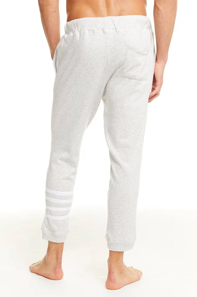 Mens Bottoms Chaser Brand COTTON FLEECE DRAWSTRING JOGGER W CONTRAST STRAPPINGS