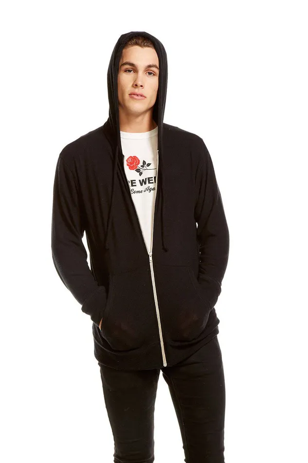 Mens Chaser Brand VINTAGE KNIT LS ZIP FRONT HOODIE Outerwear