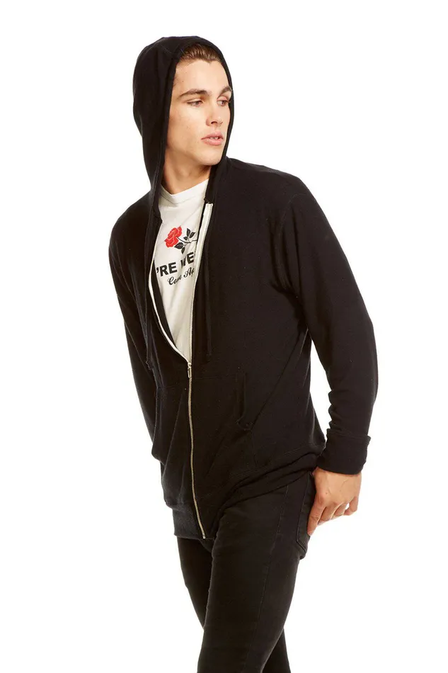 Mens Chaser Brand VINTAGE KNIT LS ZIP FRONT HOODIE Outerwear