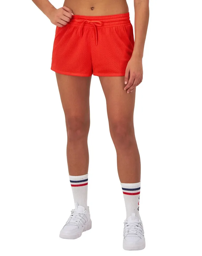 Mesh Shorts C Logo 25034 Solar Crimson Women Champion Shorts