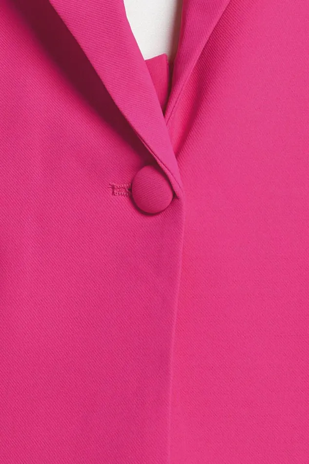 Michelle Blazer 8211 Oversized Plunge Neck Button Up Blazer In Pink Women Showpo Blazers