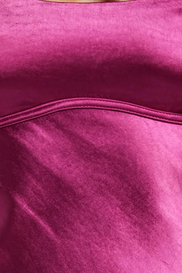 Mikaila Mini Dress 8211 Cut Out Back Satin Slip Dress In Plum Women Showpo Curve Clothes
