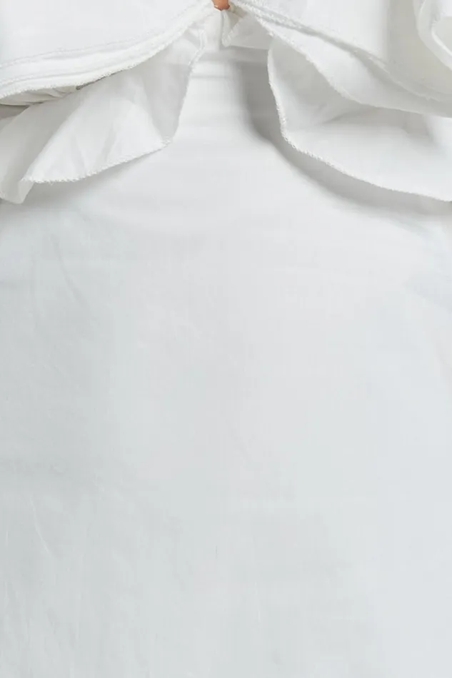 Mitchelle Mini Dress 8211 Plunge Neck Cotton Babydoll Dress In White Women Showpo Dresses